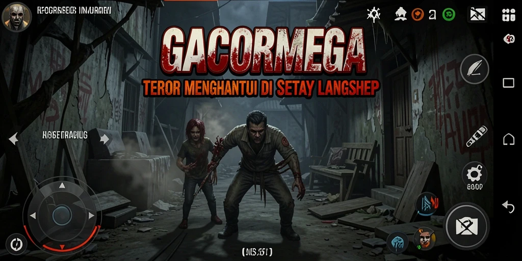 Screenshot menampilkan gameplay menegangkan dalam lingkungan gelap GACORMEGA.