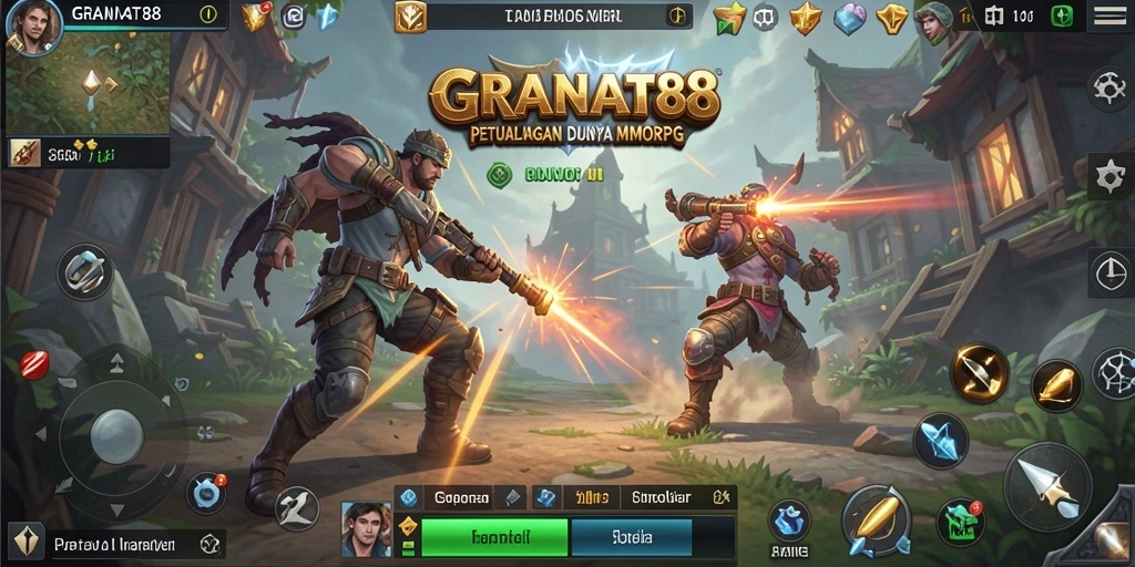 Tangkapan layar gameplay GRANAT88 menampilkan pertarungan epik dengan grafik memukau.
