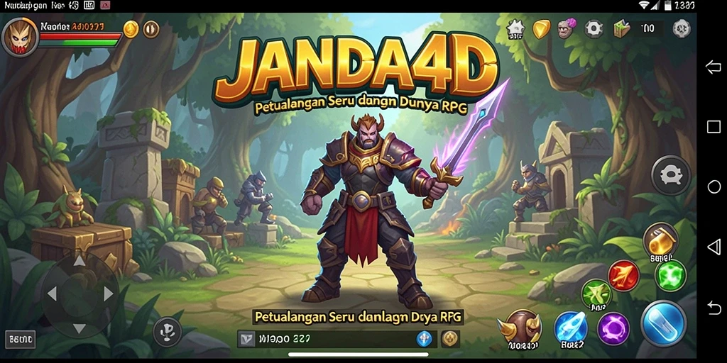 Tampilan petualangan menegangkan dalam gameplay JANDA4D.