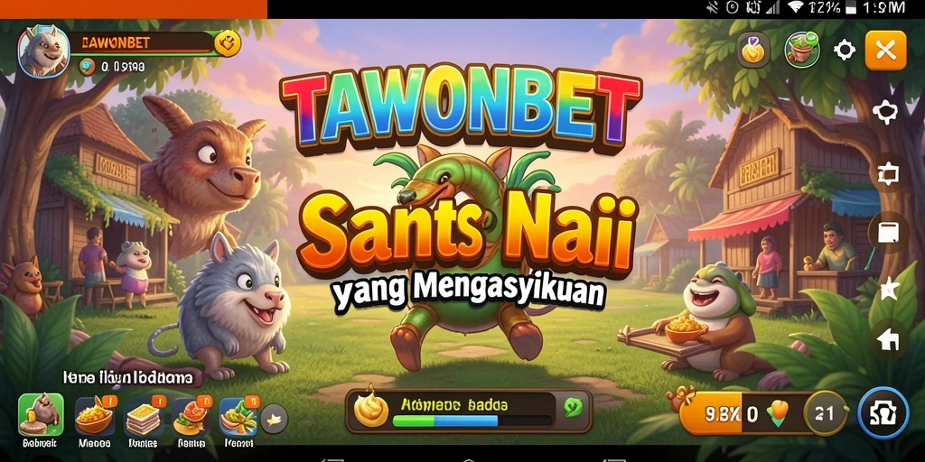 Tampilan gameplay TAWONBET yang ceria dan interaktif.