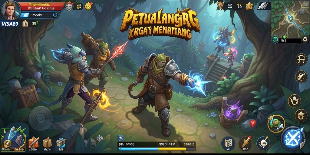 Screenshot utama <strong>VISA89</strong> menampilkan aksi pertarungan yang mendebarkan dalam dunia RPG.